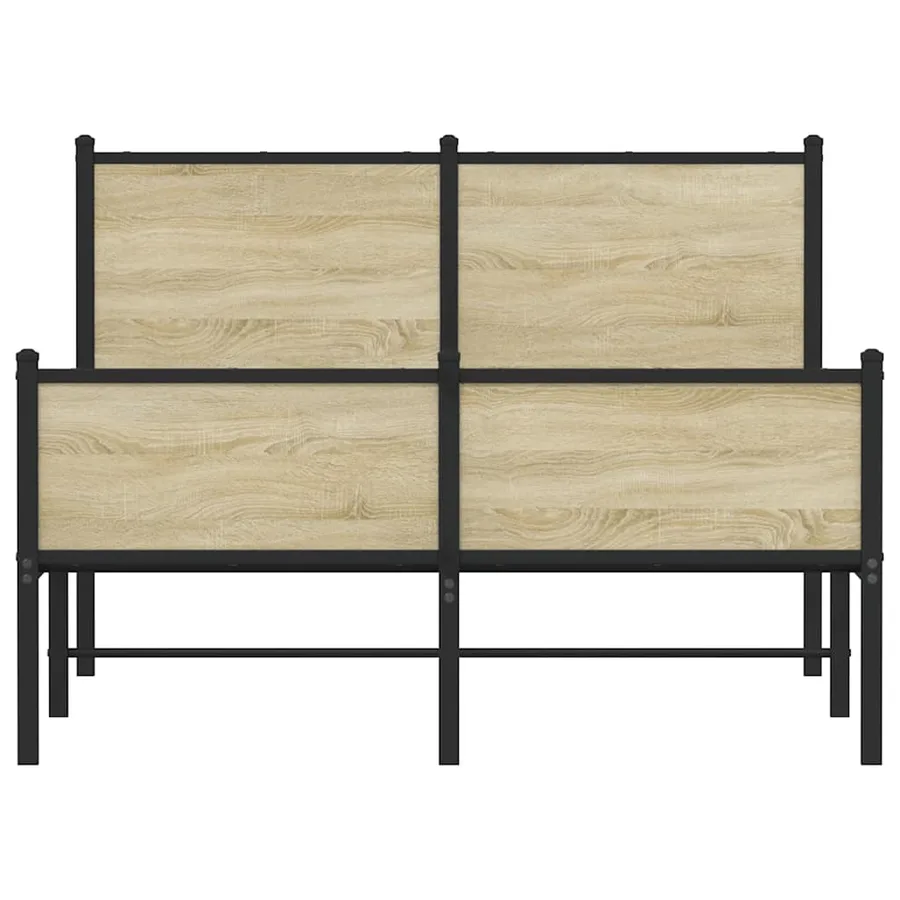 Cadre de lit en métal sans matelas chêne sonoma 120x190 cm - 5