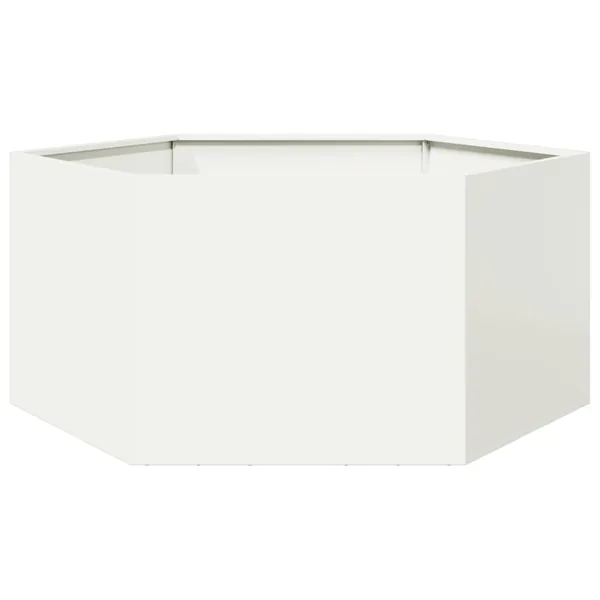 Jardinière blanc hexagone 104x90x45 cm acier