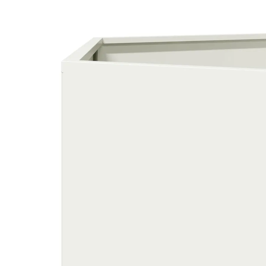 Jardinière blanc hexagone 104x90x45 cm acier - 8