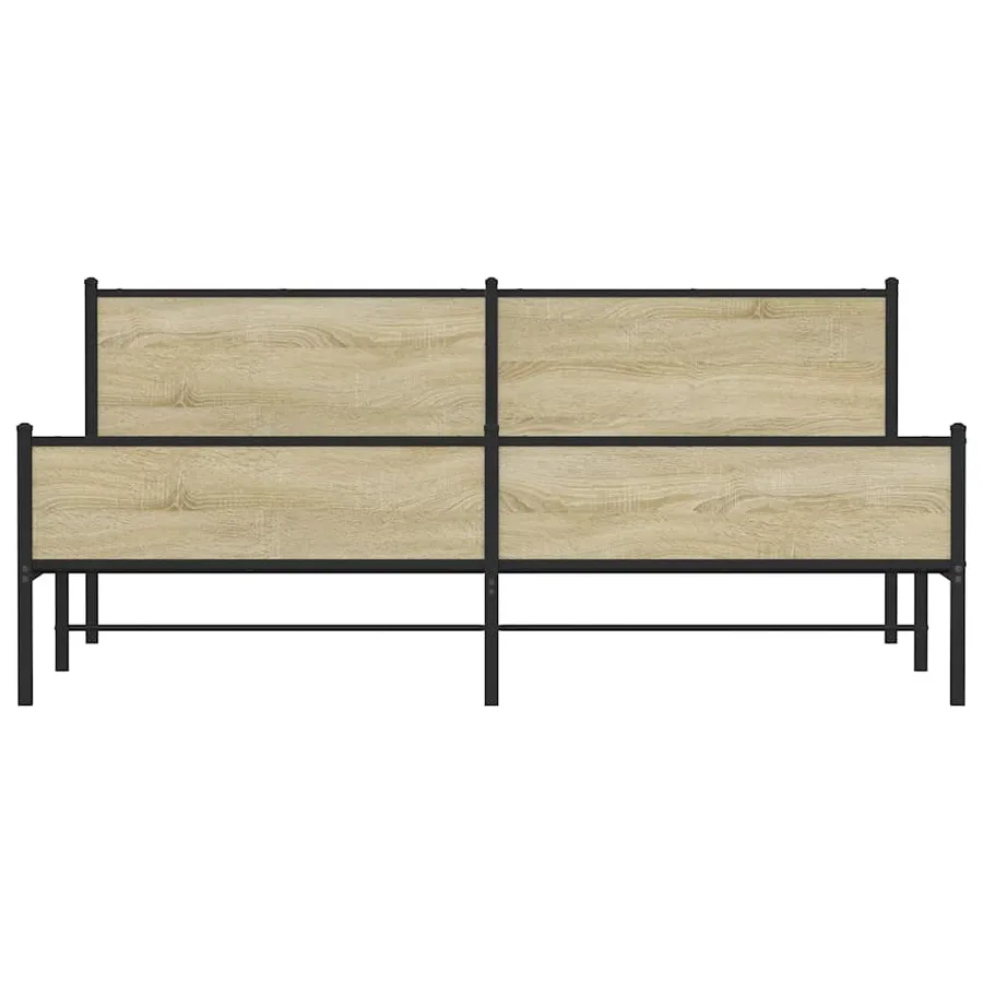 Cadre de lit en métal sans matelas chêne sonoma 200x200 cm - 5
