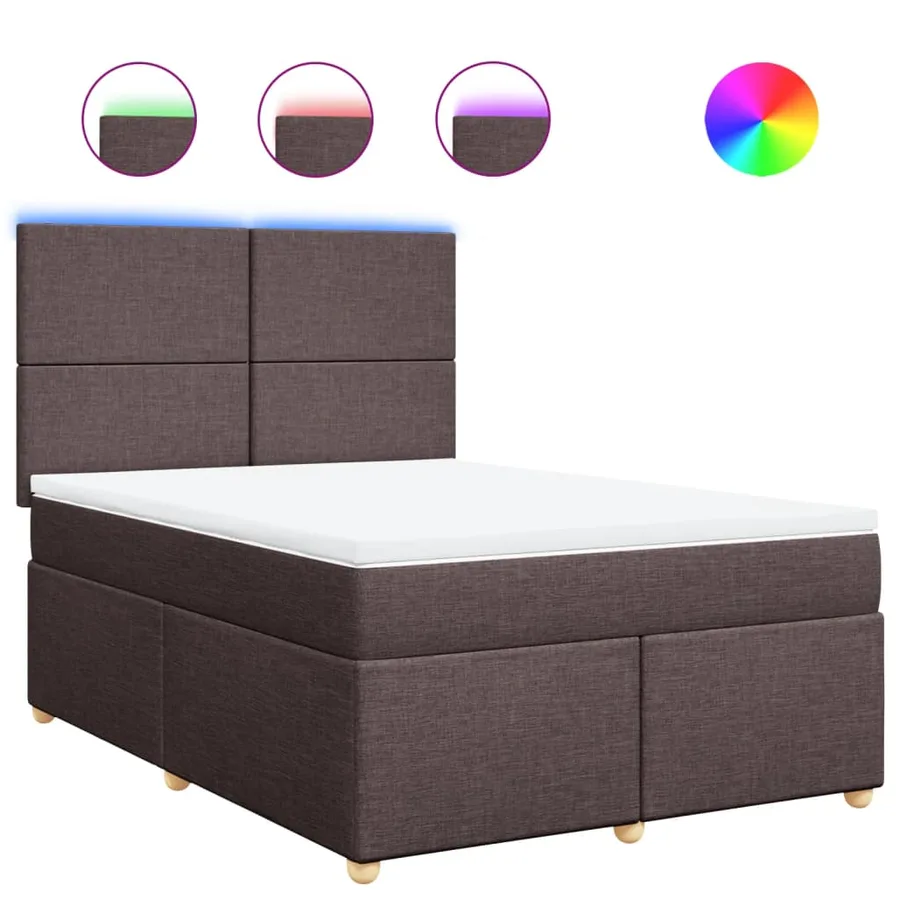Sommier à lattes de lit avec matelas Marron foncé 140x190 cm - 2
