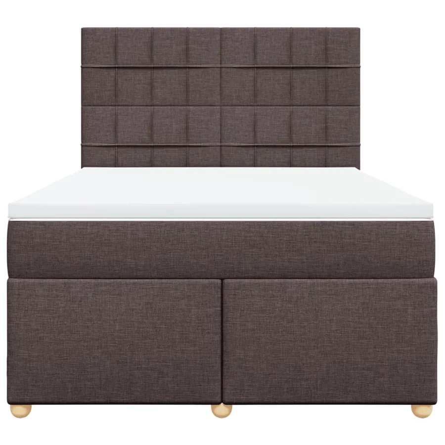 Sommier à lattes de lit avec matelas Marron foncé 140x190 cm - 6