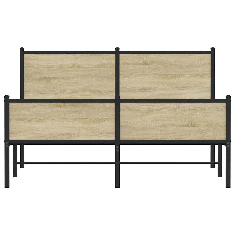 Cadre de lit en métal sans matelas chêne sonoma 137x190 cm - 5