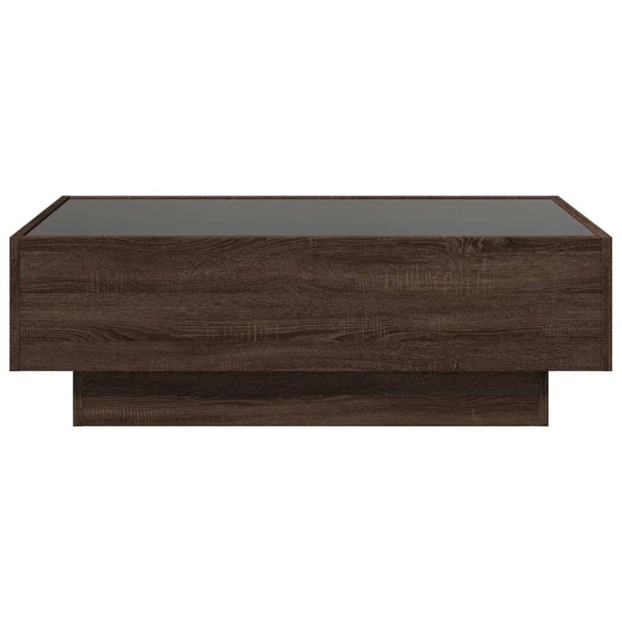 Table basse avec LED chêne marron 90x50x30 cm bois d'ingénierie - 6