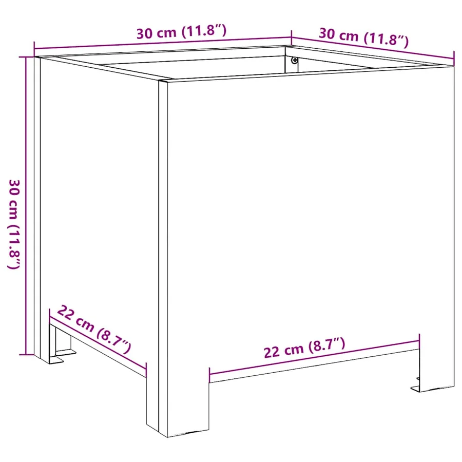 Jardinières 2 pcs 30x30x30 cm acier résistant aux intempéries - 14