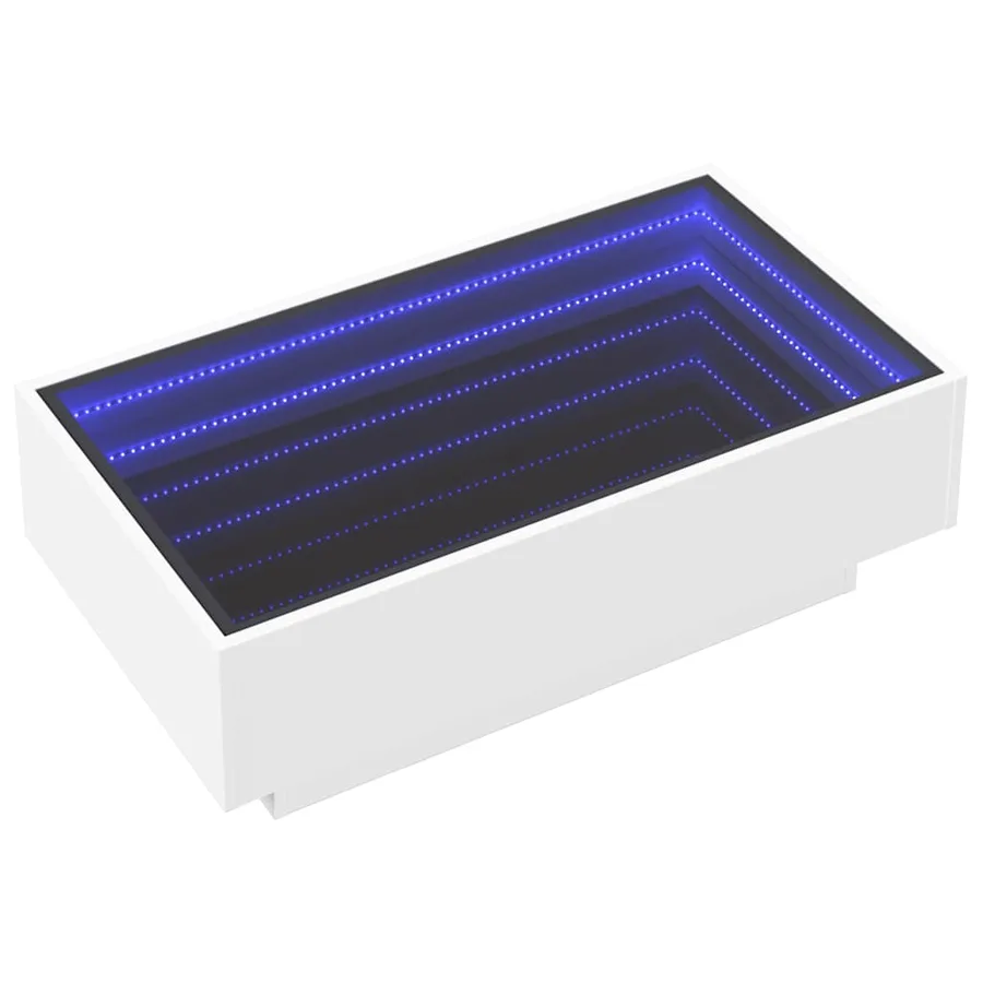 Table basse avec LED blanc 90x50x30 cm bois d'ingénierie - 3