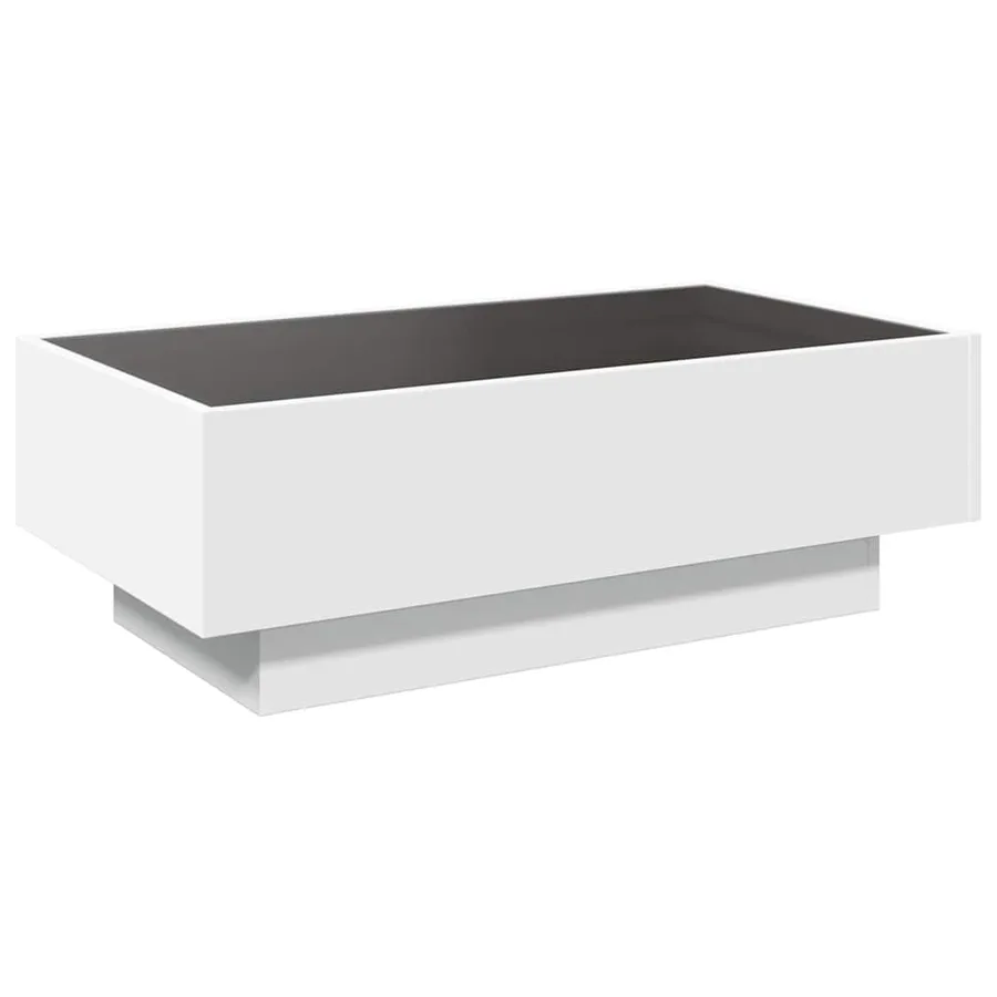 Table basse avec LED blanc 90x50x30 cm bois d'ingénierie - 8