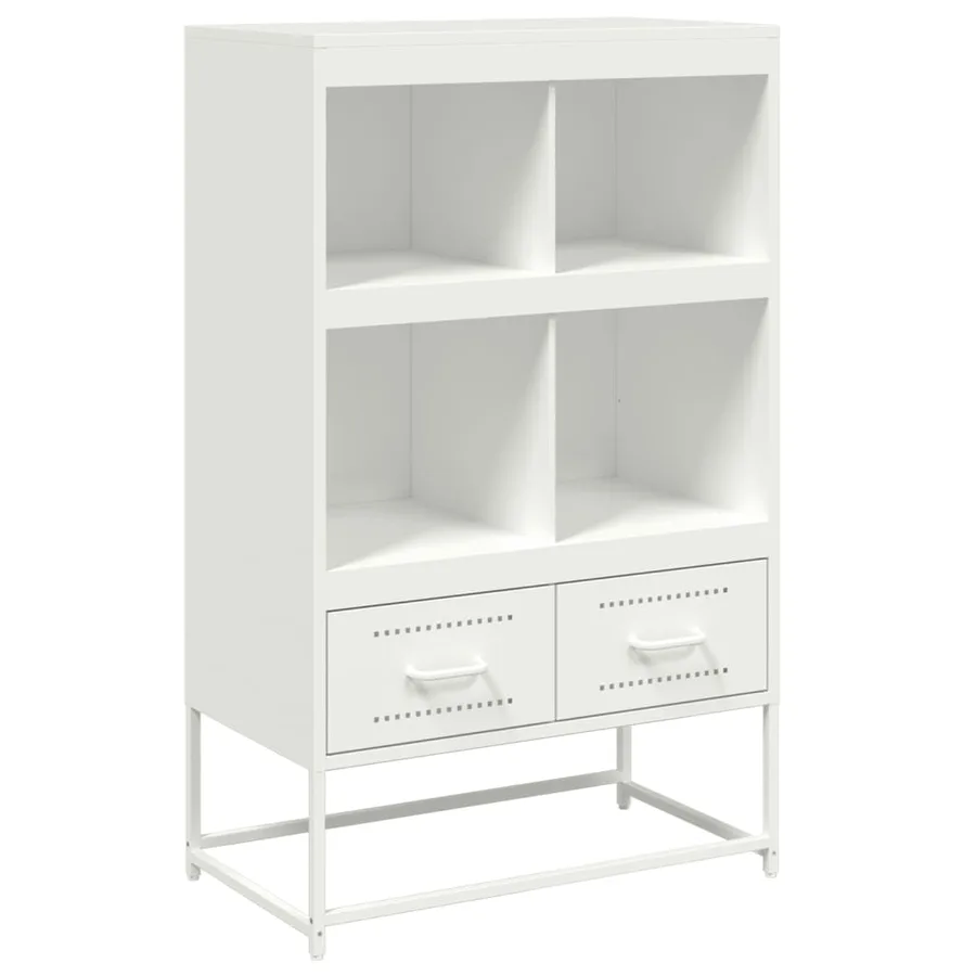 Buffet haut blanc 68x39x111,5 cm acier - 2