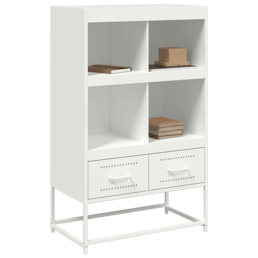 Buffet haut blanc 68x39x111,5 cm acier - 4