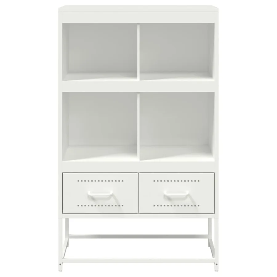 Buffet haut blanc 68x39x111,5 cm acier - 5