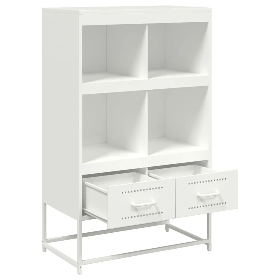 Buffet haut blanc 68x39x111,5 cm acier - 8