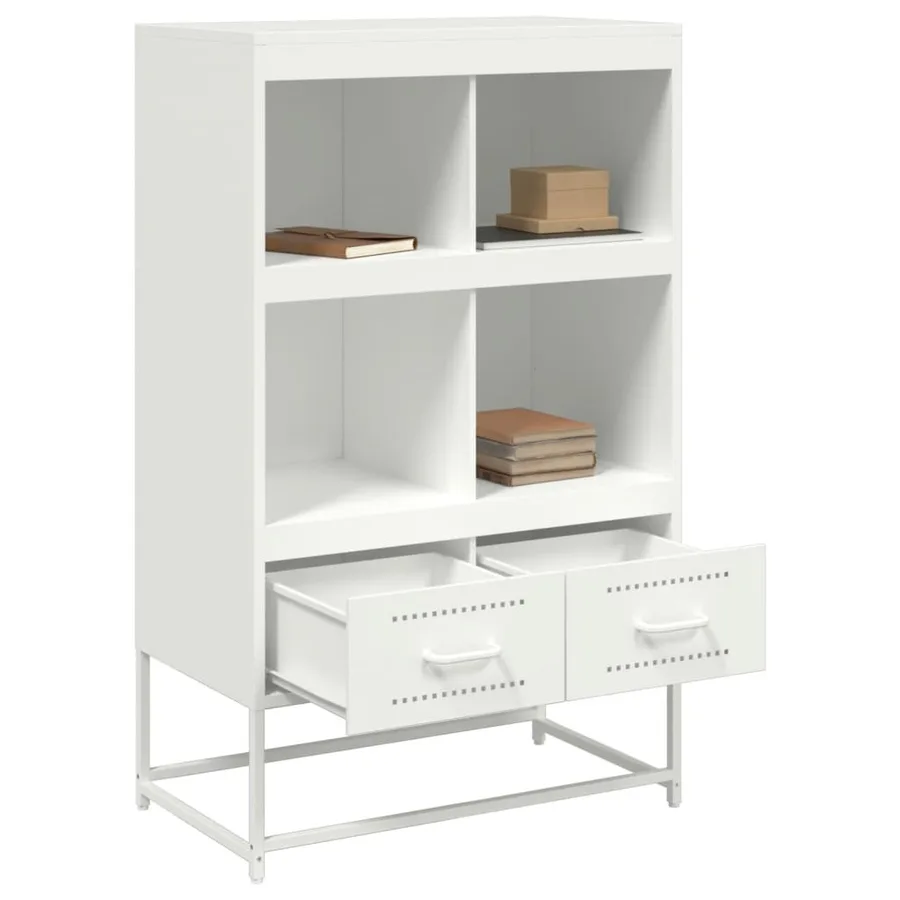 Buffet haut blanc 68x39x111,5 cm acier - 9