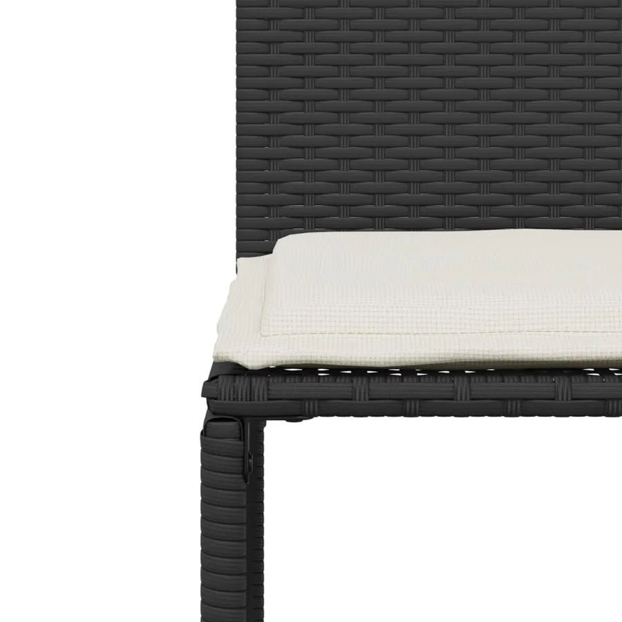 Ensemble à manger de jardin coussins 7 pcs noir résine tressée - 10