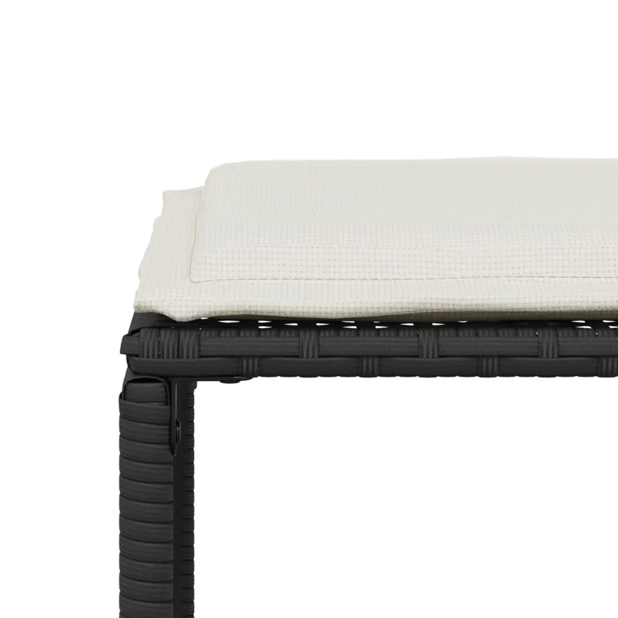 Ensemble à manger de jardin coussins 7 pcs noir résine tressée - 11