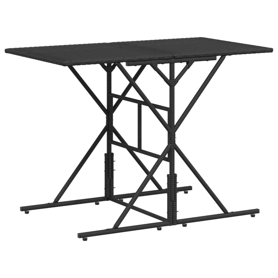 Ensemble à manger de jardin coussins 7 pcs noir résine tressée - 3