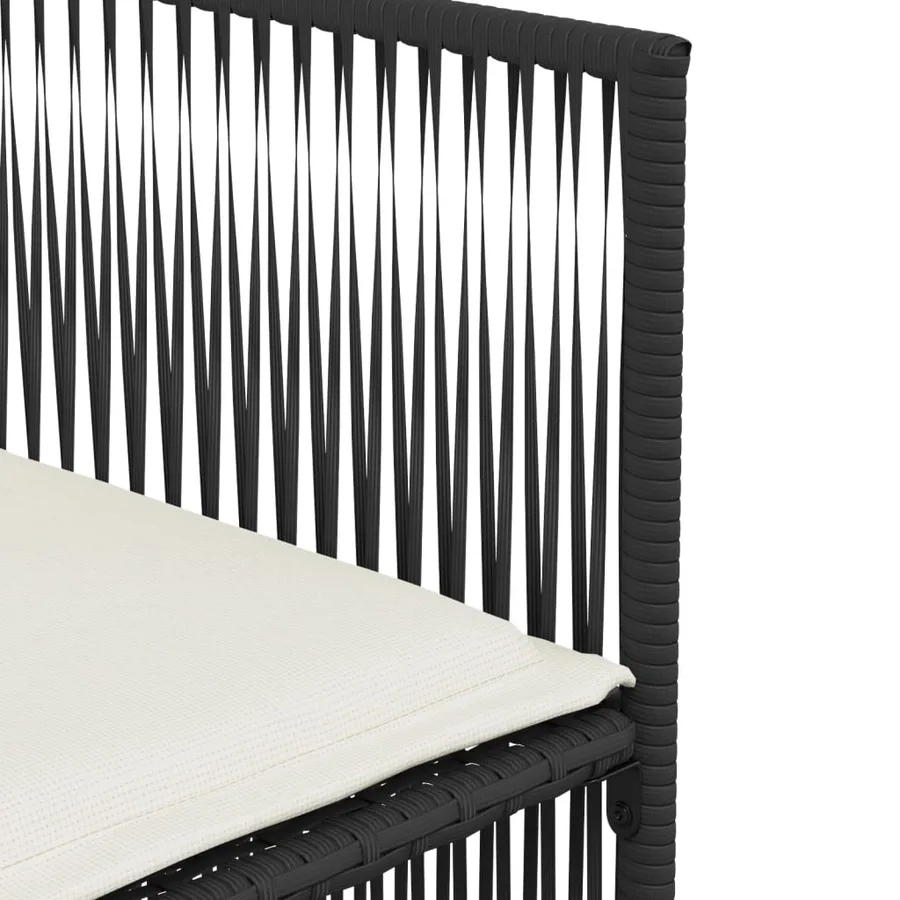 Ensemble à manger de jardin coussins 7 pcs noir résine tressée - 9