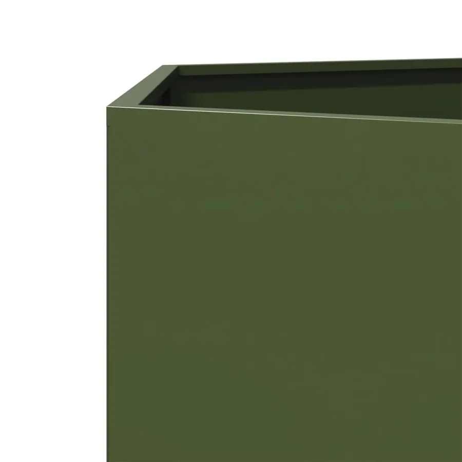 Jardinière vert olive hexagone 104x90x45 cm acier - 8