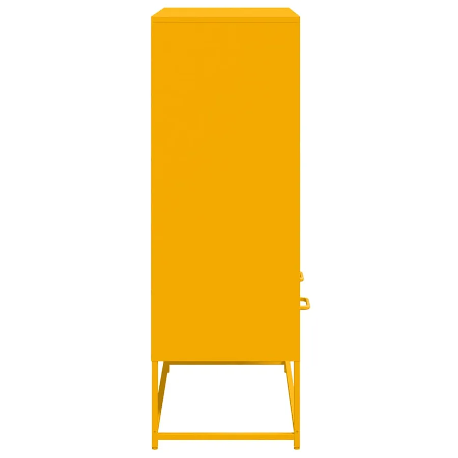 Buffet haut jaune moutarde 68x39x111,5 cm acier - 5