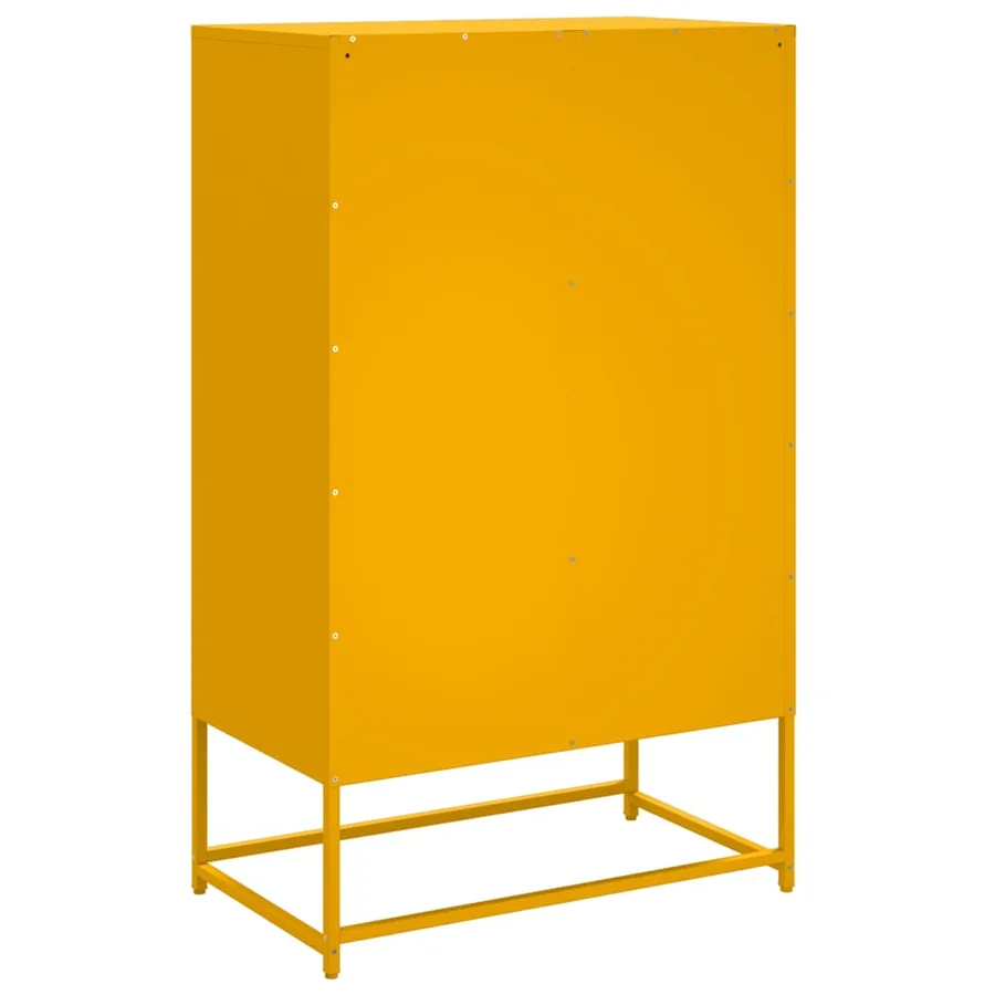 Buffet haut jaune moutarde 68x39x111,5 cm acier - 6