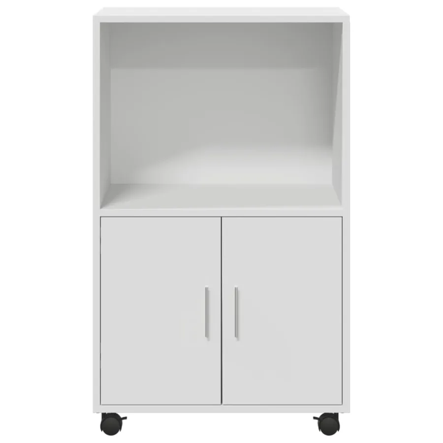 Armoire à roulettes blanc 55x40x91 cm bois d’ingénierie - 4