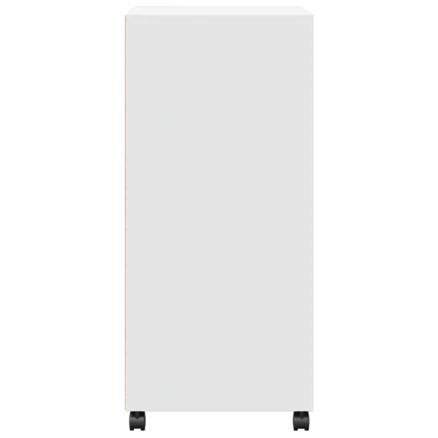 Armoire à roulettes blanc 55x40x91 cm bois d’ingénierie - 5