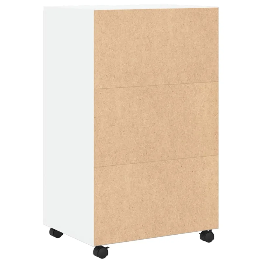 Armoire à roulettes blanc 55x40x91 cm bois d’ingénierie - 6