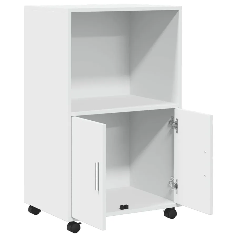 Armoire à roulettes blanc 55x40x91 cm bois d’ingénierie - 7