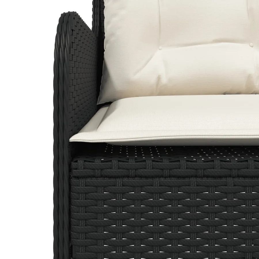 Canapés de jardin 2 pcs avec coussins Noir Résine tressée - 7