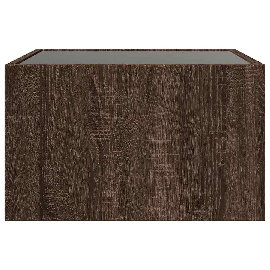 Table basse avec LED infini chêne marron 50x50x30 cm - 7