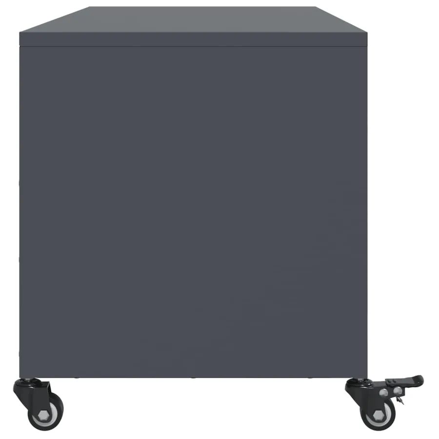 Meuble TV anthracite 100,5x39x43,5 cm acier - 7