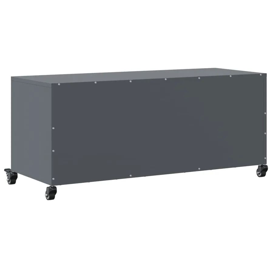 Meuble TV anthracite 100,5x39x43,5 cm acier - 8