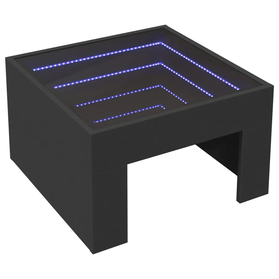 Table basse avec LED infini noir 50x50x30 cm - 3