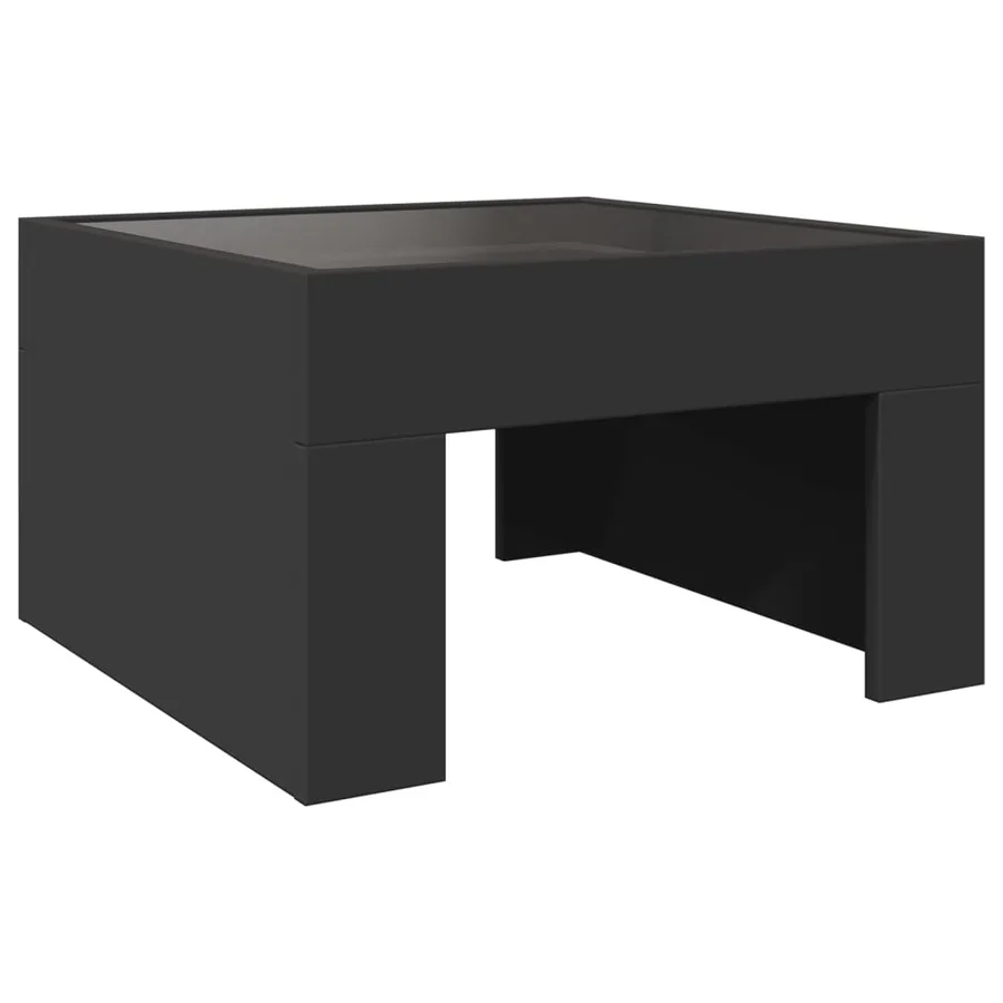 Table basse avec LED infini noir 50x50x30 cm - 8