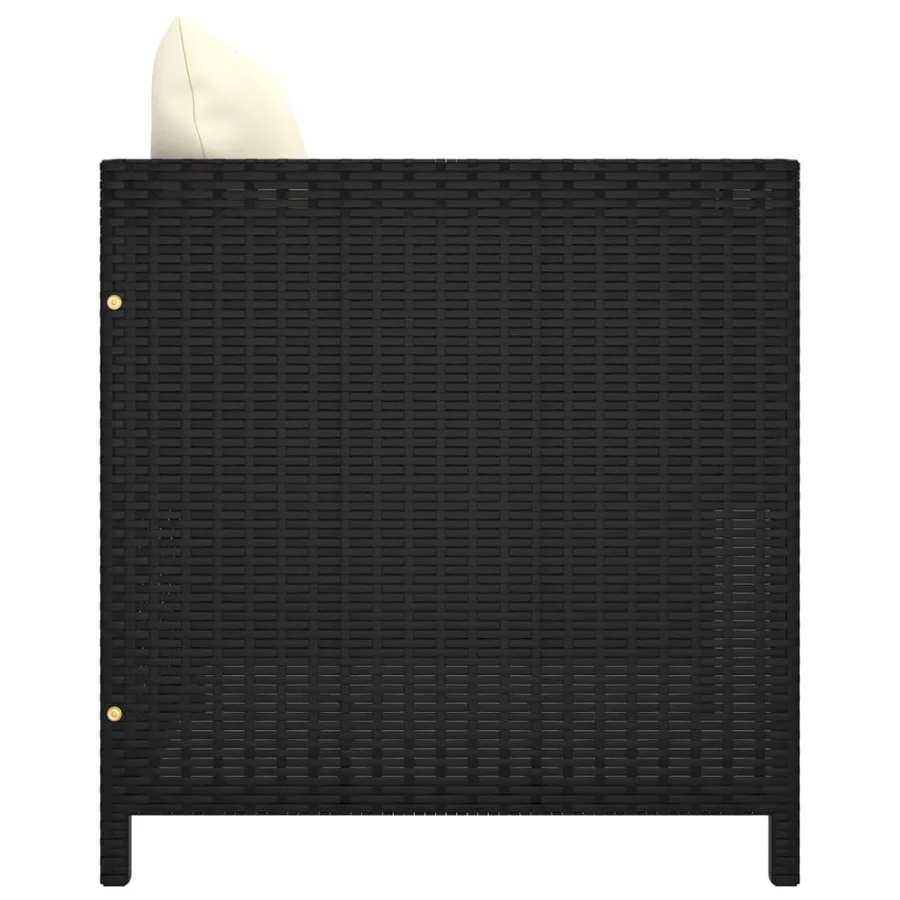 Salon de jardin 7 pcs avec coussins Résine tressée Noir - 17