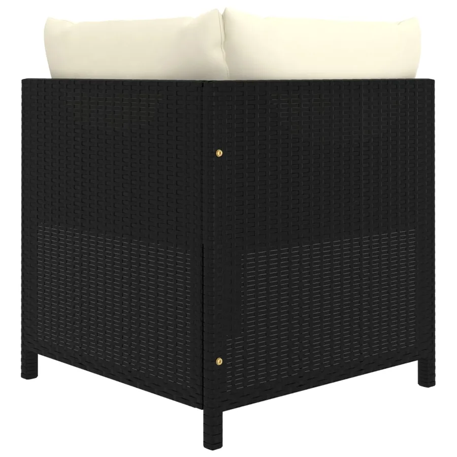 Salon de jardin 7 pcs avec coussins Résine tressée Noir - 4