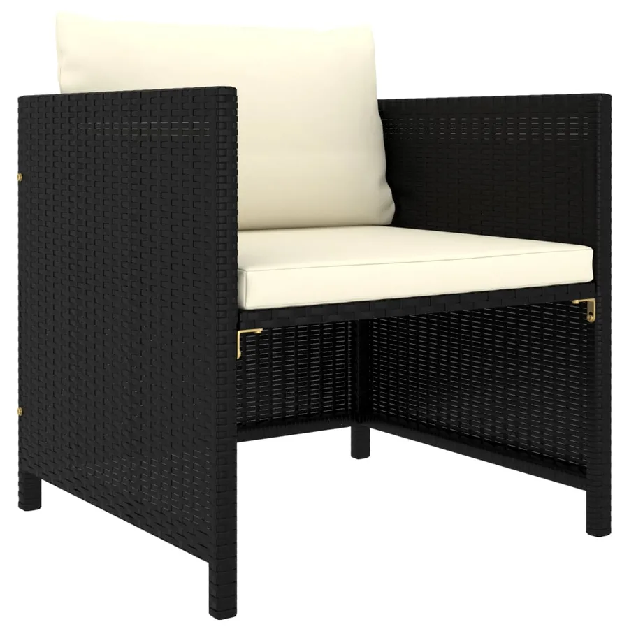 Salon de jardin 7 pcs avec coussins Résine tressée Noir - 6