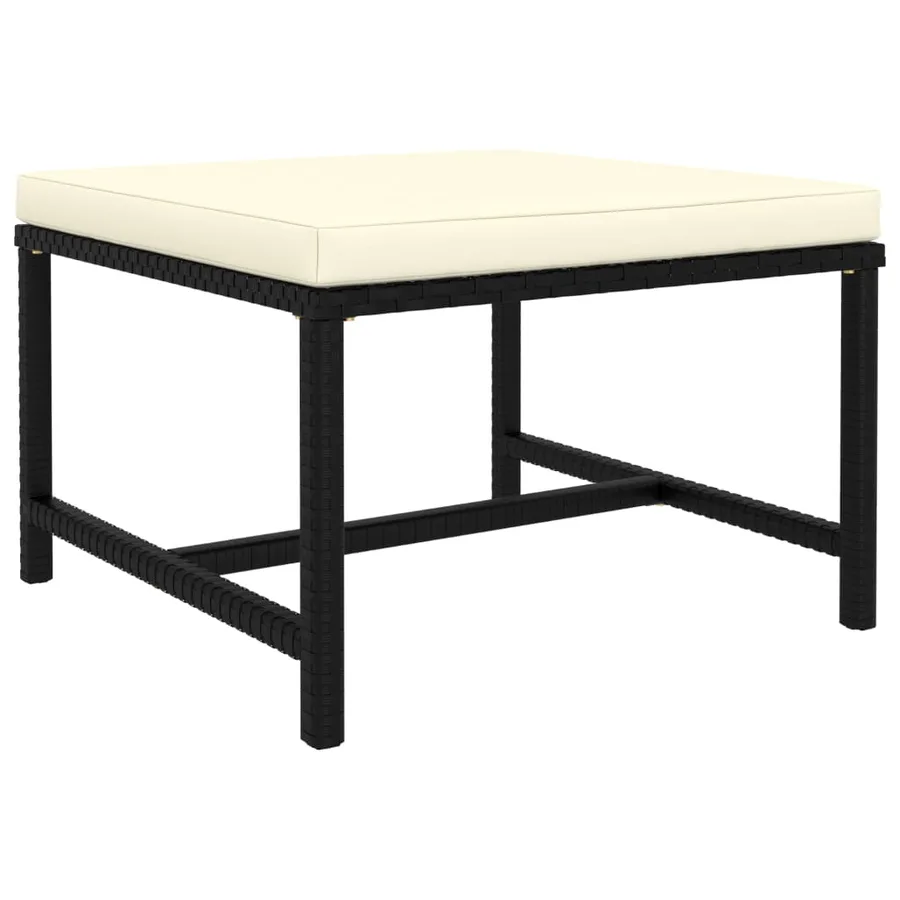 Salon de jardin 7 pcs avec coussins Résine tressée Noir - 7