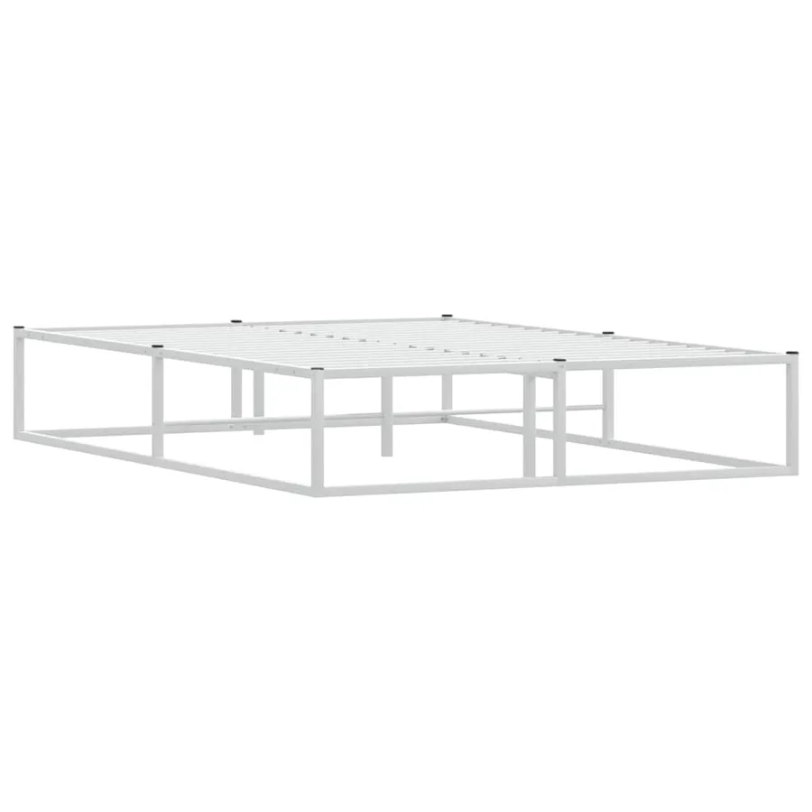 Cadre de lit sans matelas blanc 140x200 cm métal - 3
