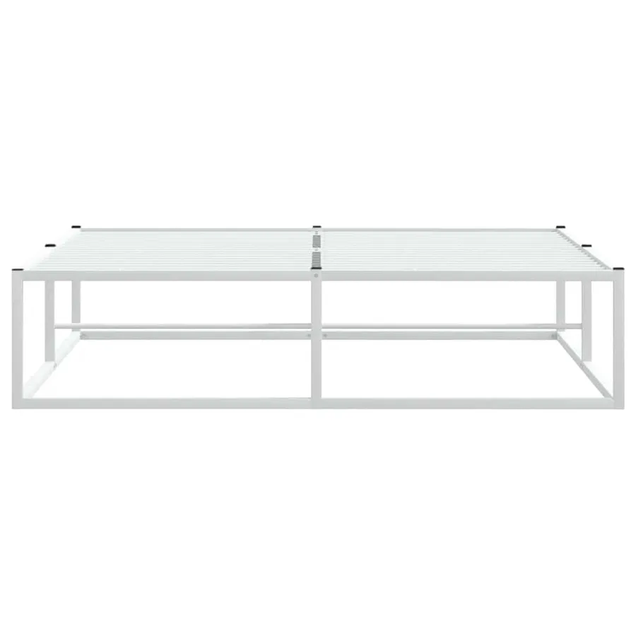 Cadre de lit sans matelas blanc 140x200 cm métal - 4