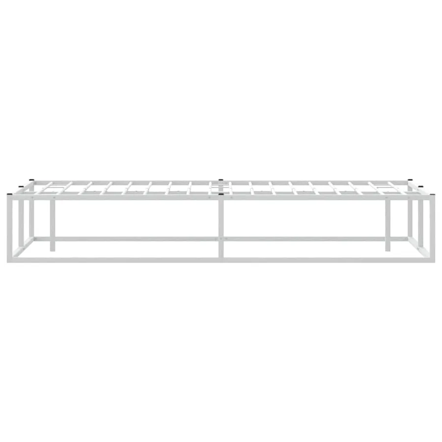Cadre de lit sans matelas blanc 140x200 cm métal - 5