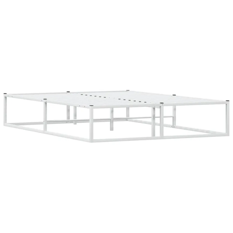 Cadre de lit sans matelas blanc 140x200 cm métal - 6