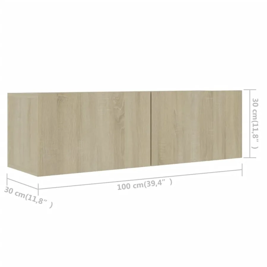 Ensemble de meuble TV 4 pcs Chêne sonoma Bois d'ingénierie - 7