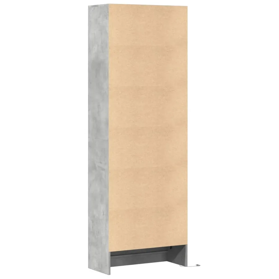 Buffet haut avec LED gris béton 69x32,5x200cm bois d’ingénierie - 8