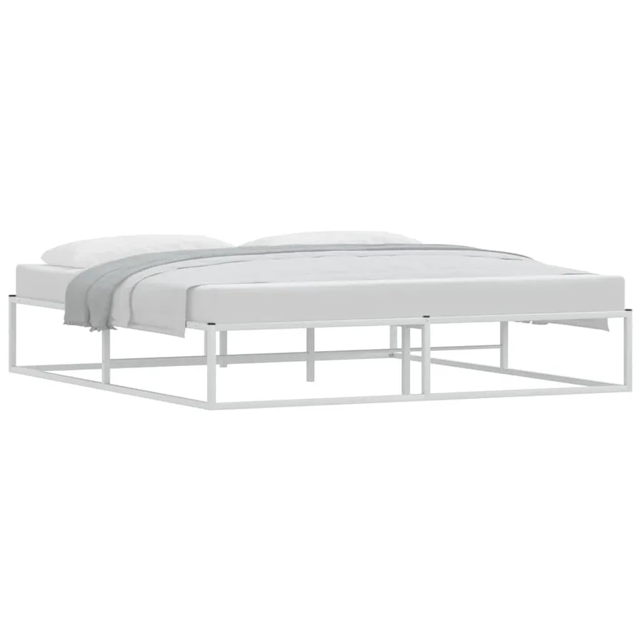 Cadre de lit sans matelas blanc 180x200 cm métal - 2