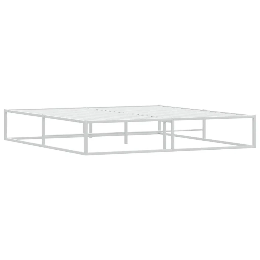 Cadre de lit sans matelas blanc 180x200 cm métal - 3