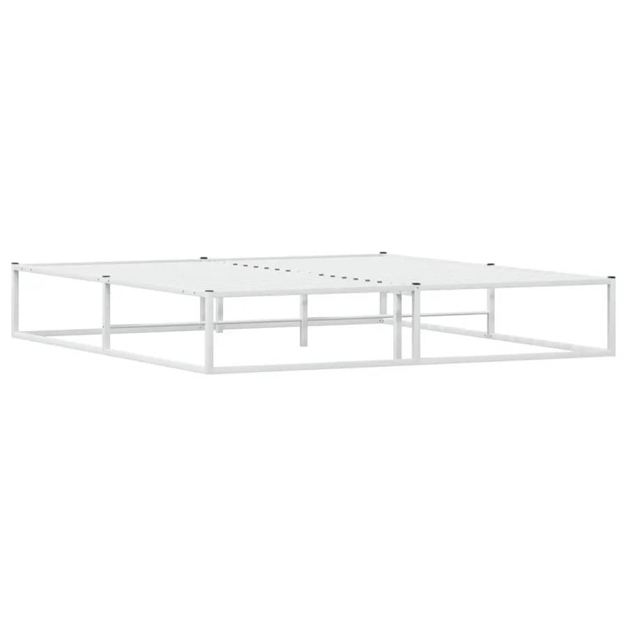 Cadre de lit sans matelas blanc 180x200 cm métal - 6