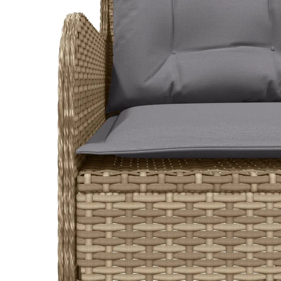 Salon de jardin avec coussins 2 pcs beige résine tressée - 7