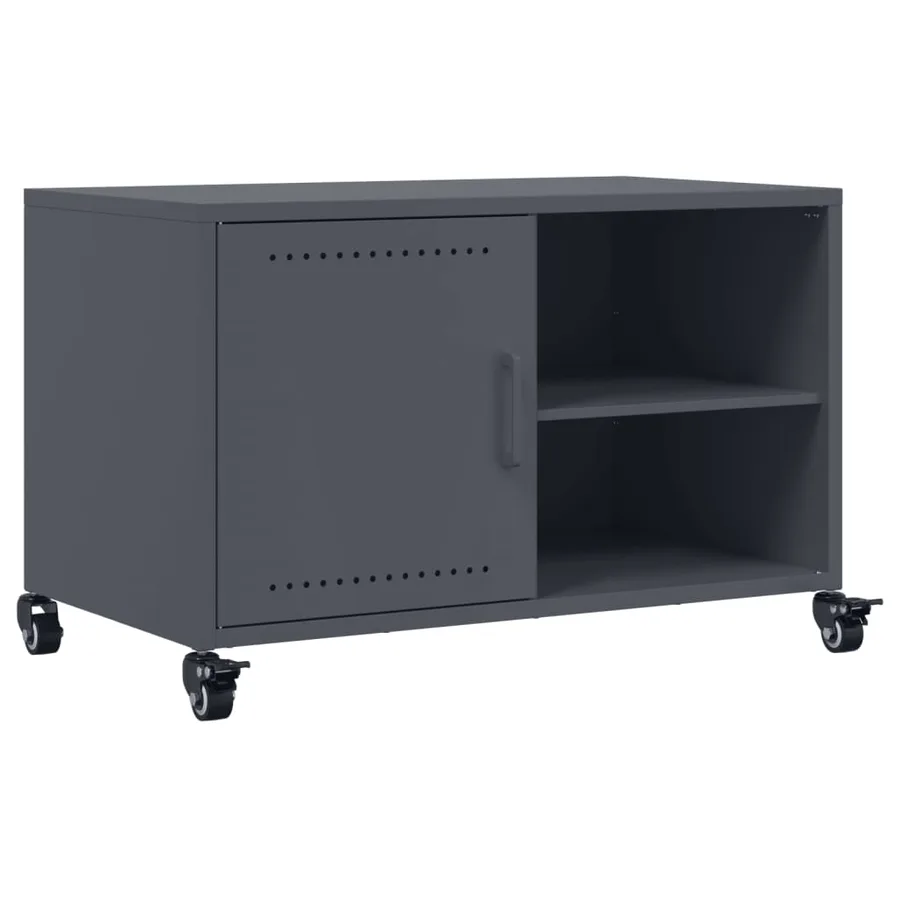 Meuble TV anthracite 68x39x43,5 cm acier - 2
