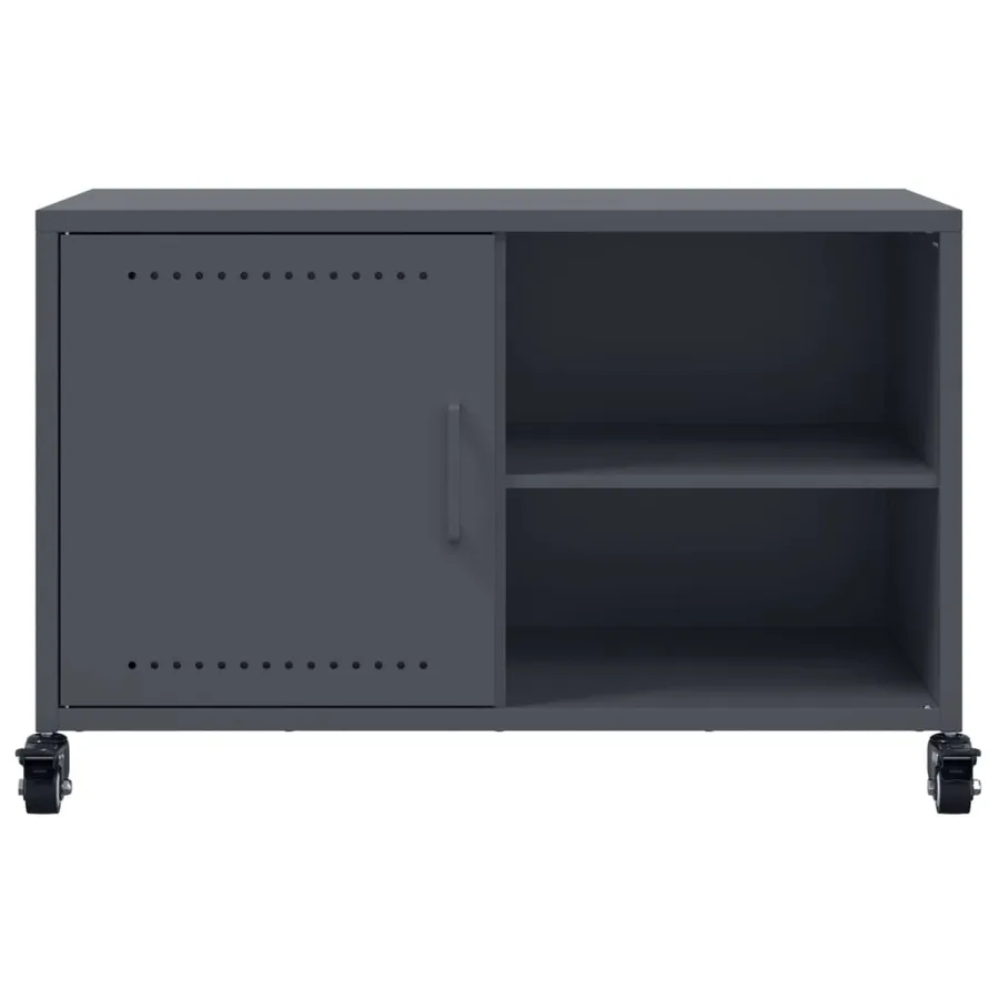 Meuble TV anthracite 68x39x43,5 cm acier - 6