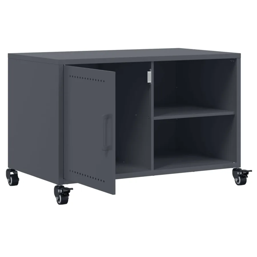 Meuble TV anthracite 68x39x43,5 cm acier - 9